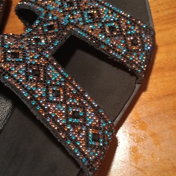 Yellow Box Women's Black and Brown Sandals Size 7 - Picture 7 of 9